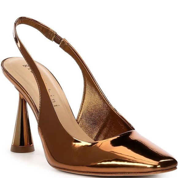 Gianni Bini Bronze Slingback Heels Size 8.5 - Picture 1 of 10